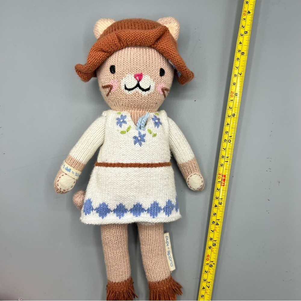 Cuddle + Kind Chelsea Kitty Cat Knit Plush Doll Retired 15"